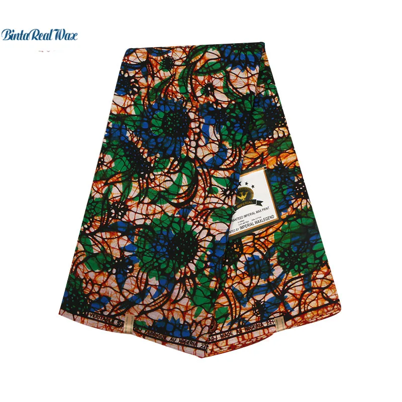

2019 High Quality African Real Wax print 100% Cotton Fabric Wax African bintareal Real Dutch Printed Wax Free Shipping PL321