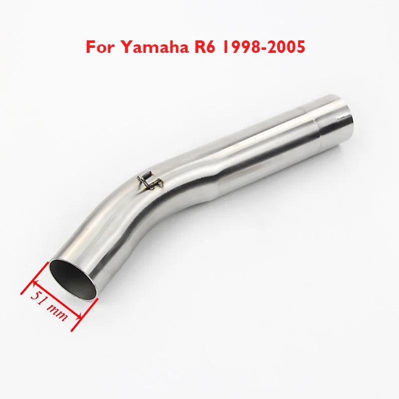Слипоны YZF R6 мотоцикл выхлопной Средний подключения средняя труба образцы трубы Нержавеющая сталь трубка для Yamaha R6 1998-2005/2006