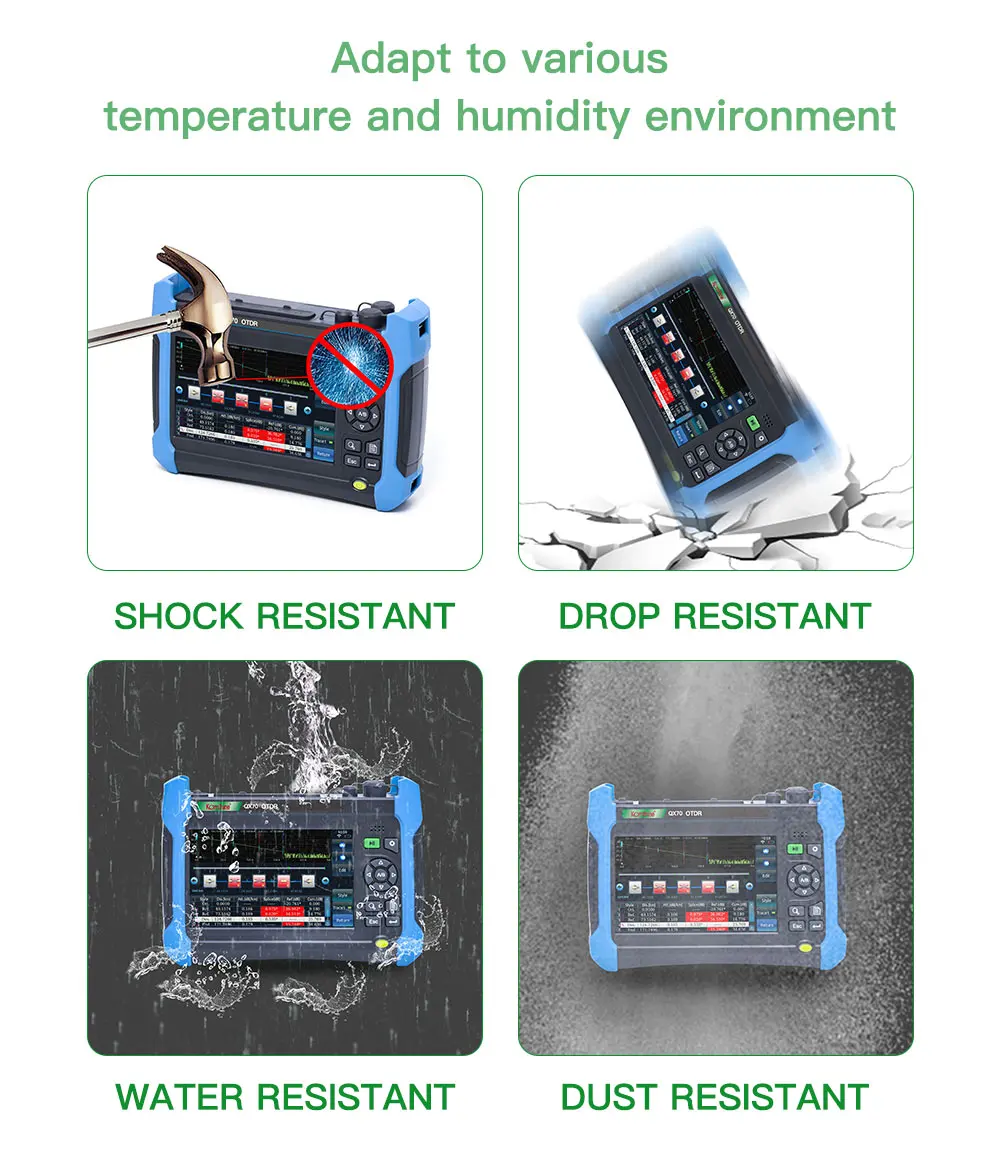 Новейший экономичный SM OTDR KomShine QX70 1310/1550nm 32/30 дБ Встроенный OPM 10 мВт VFL функция.