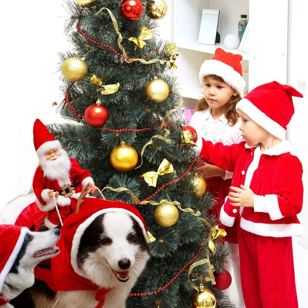 Dog Costume Christmas Pet Dog Clothes Funny Riding Santa Costume for Small Medium Large Dogs Adjustable Pet Gift Clothing Outfit