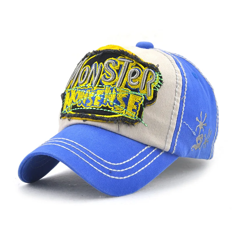 [JAMONT] Monster винтажная бейсболка с вышивкой, Детская Шляпа Snapback для мальчиков, бейсболка, Регулируемая Кепка