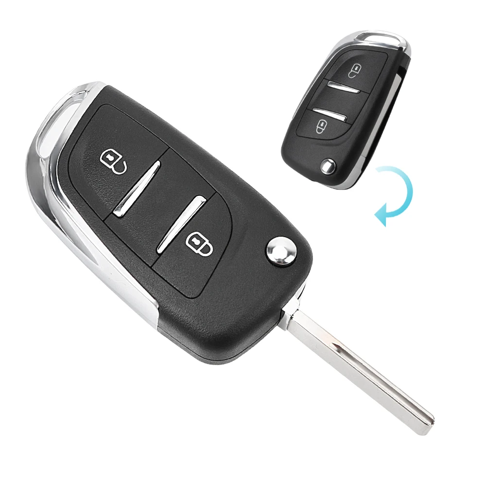 

LEEPEE Car-styling Remote For Peugeot 107 207 307 307S 308 407 607 2BT DKT0269 Key Fob Case Flip Folding 2 Button Car Key Shell