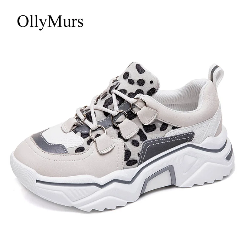 

Casual White Shoes Platform Sneakers Fashion Brand Autumn zapatos de mujer Ladies chunky footware Thick Bottom Dad Sneakers