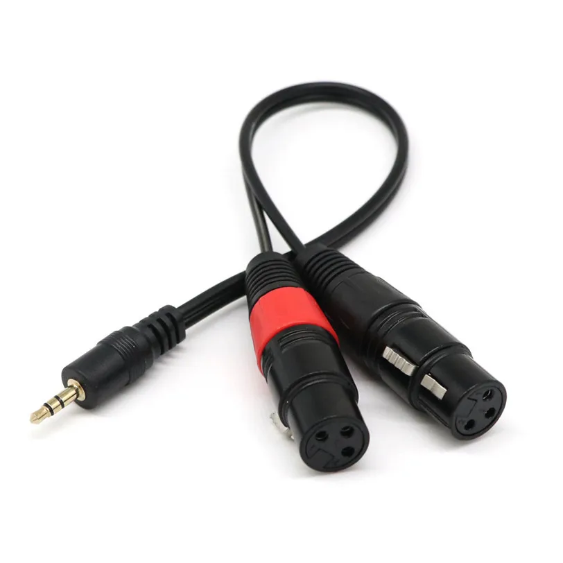 

3pin 2 XLR Female to 3.5mm 1/8'' TRS Male Plug Stereo Audio Cable Adapter Cord Jul25 Professional Factory Price Drop Shipping