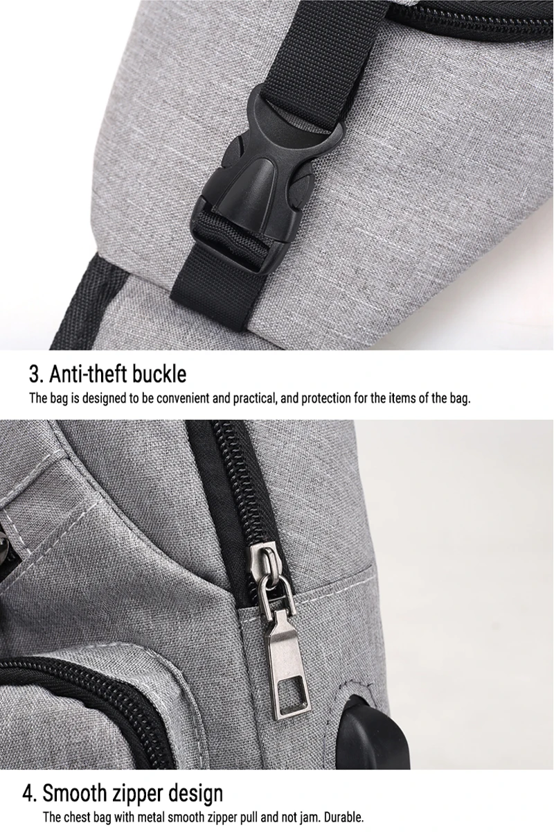 WANGKA слинг через плечо USB зарядка нагрудная сумка для мужчин повседневная многофункциональная водонепроницаемая сумка через плечо женская короткая дорожная горячая распродажа