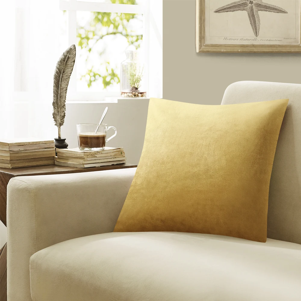 Decorative Throw Pillow Covers Case Home Decor Soft Velet Gold Cushion Cover for Sofa Bed 2 Pack 18 x Inch|Наволочка| |