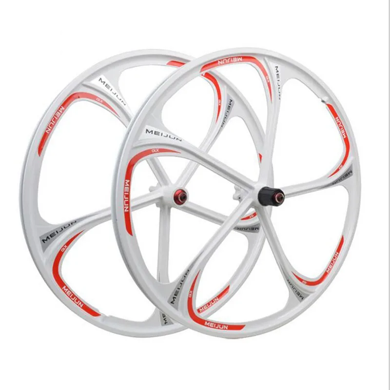 Best Free shipping wheels 26" inches Mountain Bicycle Wheel bike rims MTB Rim 6 spokes mountain bike wheels magnesium alloy 26 speeds 1