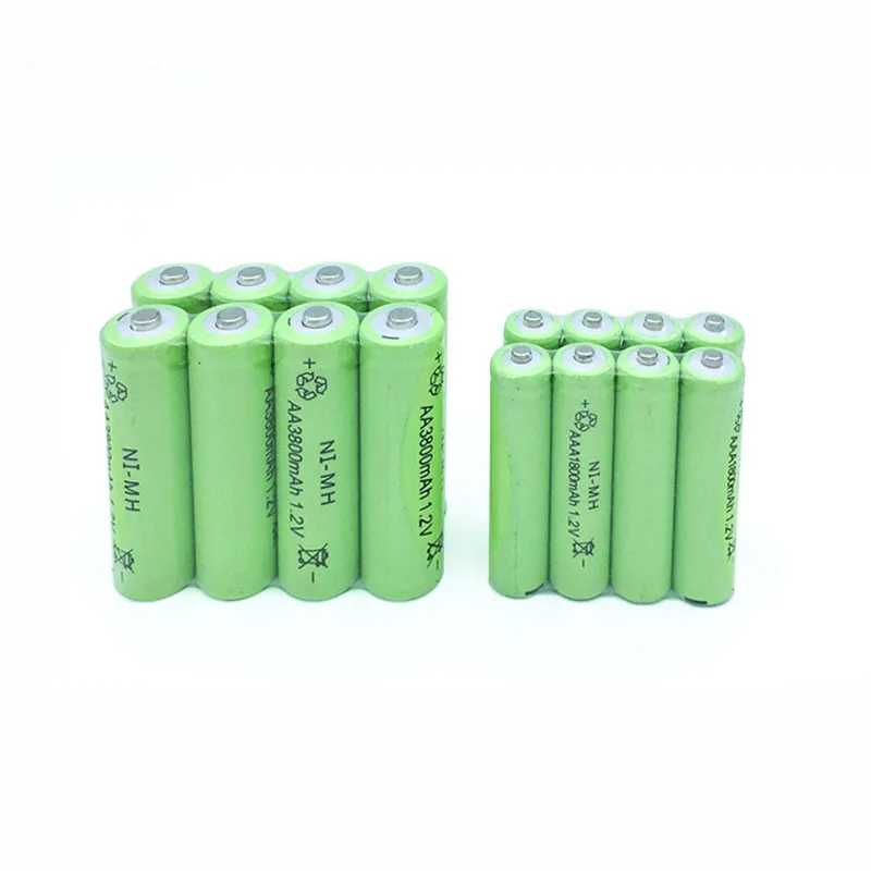 

10x AA 3000mAh + 10x AAA 1800mAh 1.2V NiMH Green Rechargeable Battery Cell 2A 3A For Flash Light, Toys Battery