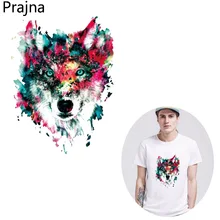 Prajna на заказ Печатный термоутюг на переводе для одежды полоса Горячая винил теплопередача аппликация на джинсы Одинокий волк патч животное