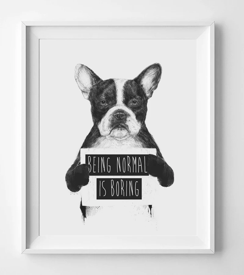 Quotes About French Bulldogs Being Normal Is Boring Quotes Wall Art Nursery Decor French Bulldog  Watercolor Wall Art Print Animal Nursery Art Gift Ap063|Art Print|Wall Art  Printnursery Art - Aliexpress