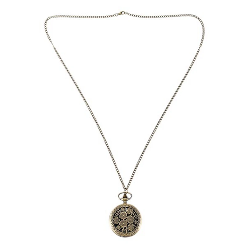 

Flower Pocket Watch Openwork Tea Nine Small Flowers White Dial Arabic Number Ladies Vintage Pendant Pocket Watch