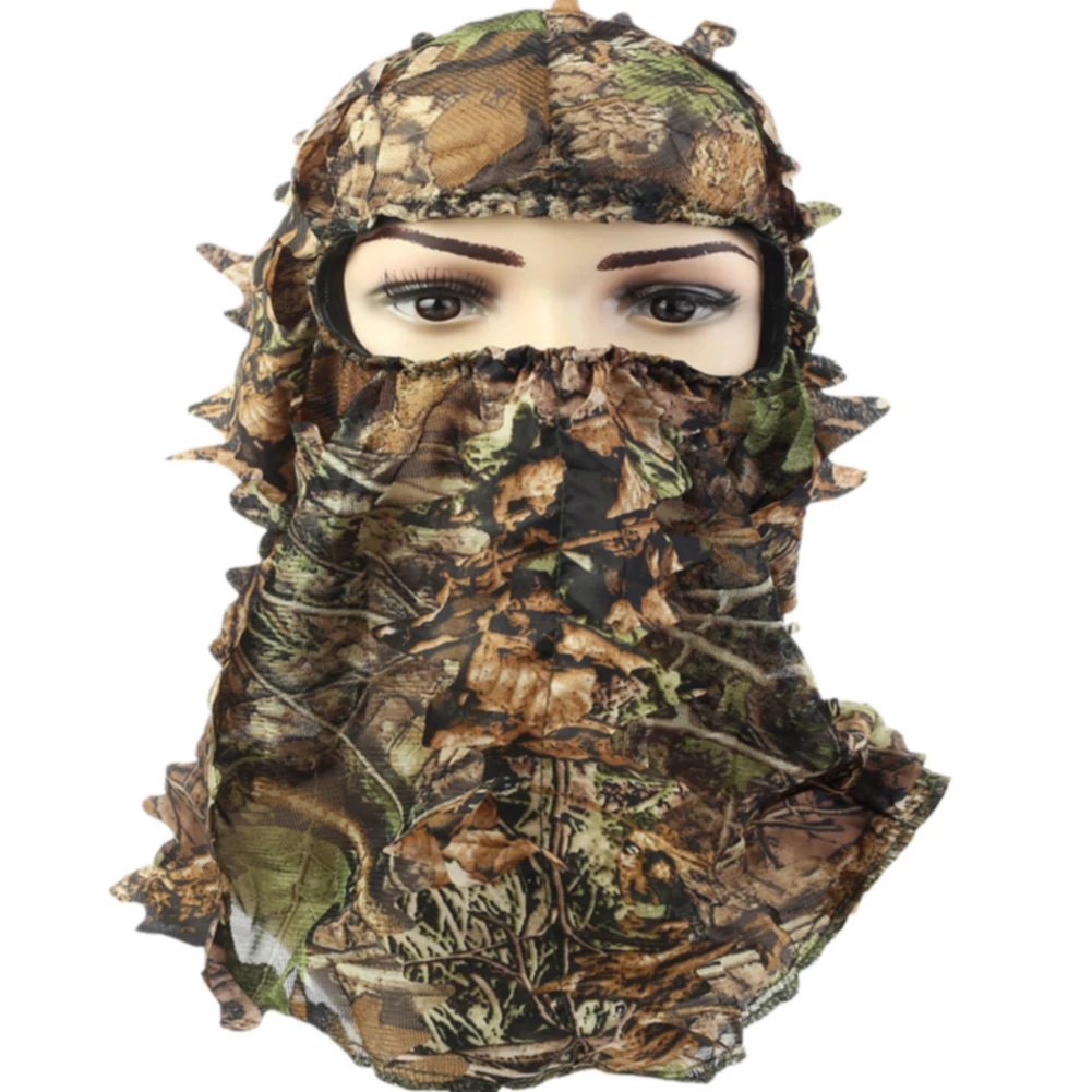 

Full Face Paintball Hat Hunting Mask Leaf Fishing Ski Outdoor Helmet Liner Scarf 3D Camouflage Bicycle Cycling Headgear Tactical
