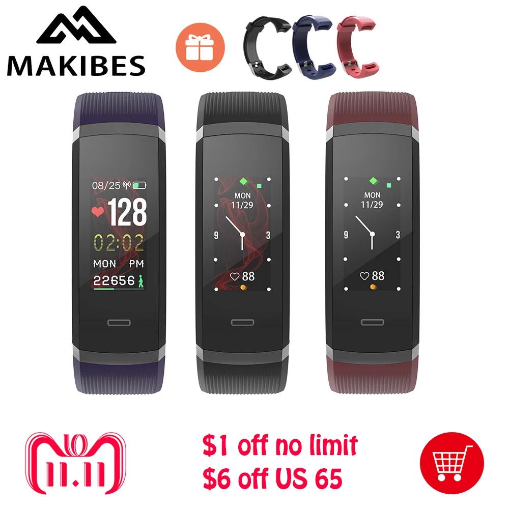 Makibes HR3 Smart Wristbands Color Screen Bluetooth Continuous Heart Rate Monitor Fitness Tracker Call Reminder Smart Bracelet Makibes HR3 Smart Wristbands Color Screen Bluetooth Continuous Heart Rate Monitor Fitness Tracker Call Reminder Smart Bracelet