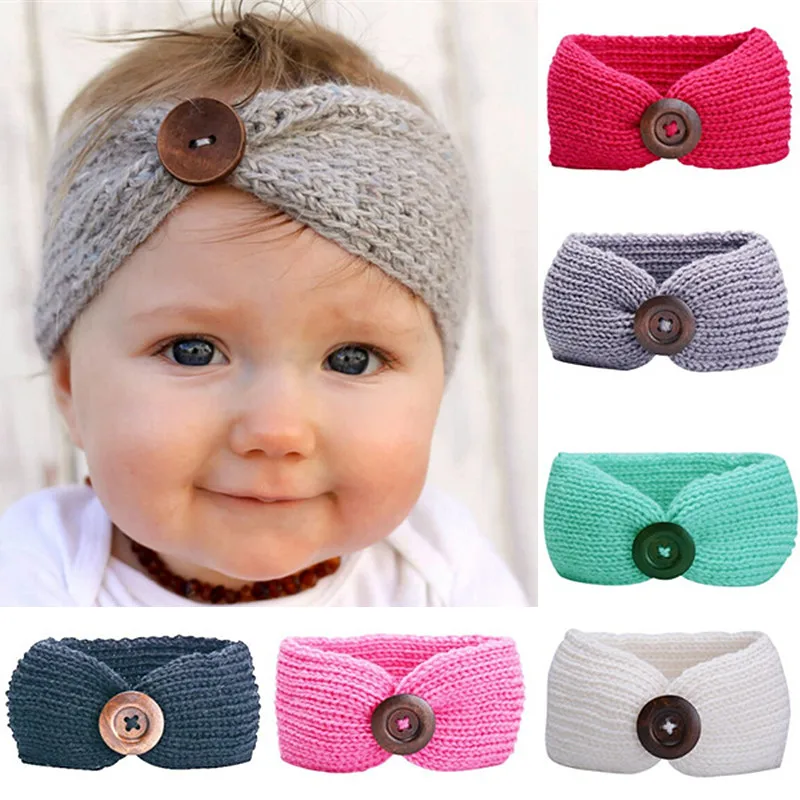 1 5 years Winter Wool Crochet Turban Headbands Kids Outdoor Hair Band