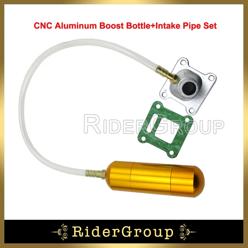 

Gold Power/Boost Bottle Engine Intake Pipe Set For 2 Stroke Mini Pocket Bike Engine 43cc 47cc 49cc
