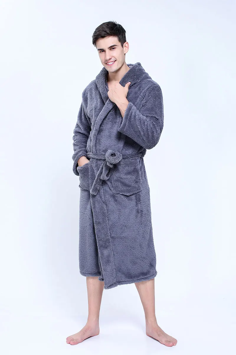 2018 Winter Lavender Print Flannel Warm Pajamas Women Sexy Towel Robe Soft Coral Fleece Bathrobe Sleepwear (9)