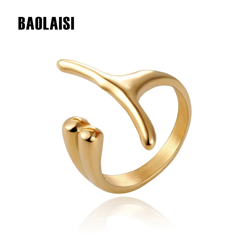 

BAOLAIS New Revolving Peculiar Rings New Brand Female Size Rings Popular Jewelry Stainless Steel Rings Engagement Wedding Gift