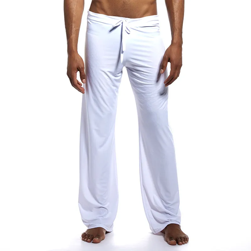 Летние мужские штаны для йоги одноцветные Свободные повседневные льняные брюки утренняя зарядка фитнес бег дышащий