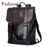 Padieoe men backpack bookbag mens bag genuine leather luxury college back pack fashion waterproof travel luggage bag laptop 2