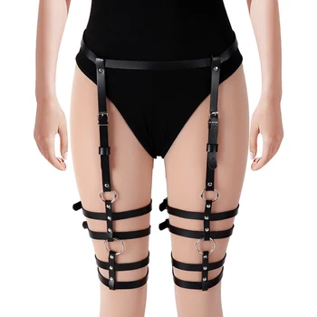 

Punk Style Leather Garter Belt Cage Waist Suspender Leg Belt Fetish Goth Rave Adjust Body Bondage Harness Womens Sexy Lingerie