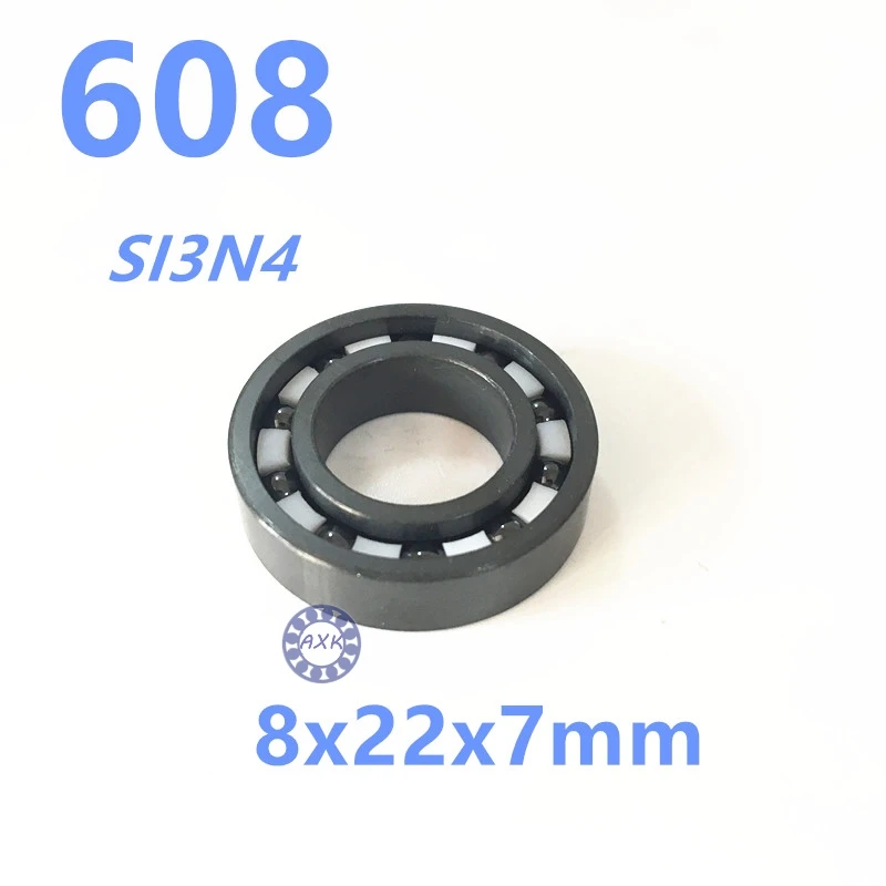 

Free shipping 608 full SI3N4 ceramic deep groove ball bearing 8x22x7mm skatebord bearing