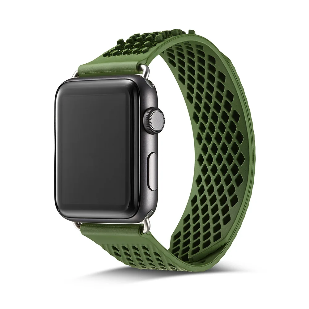Силиконовый спортивный ремешок для Apple Watch 5 4 3 40 мм/44 мм iwatch series 5 4 3 2 1 42 мм 38 мм Плетеный резиновый ремешок браслет на запястье