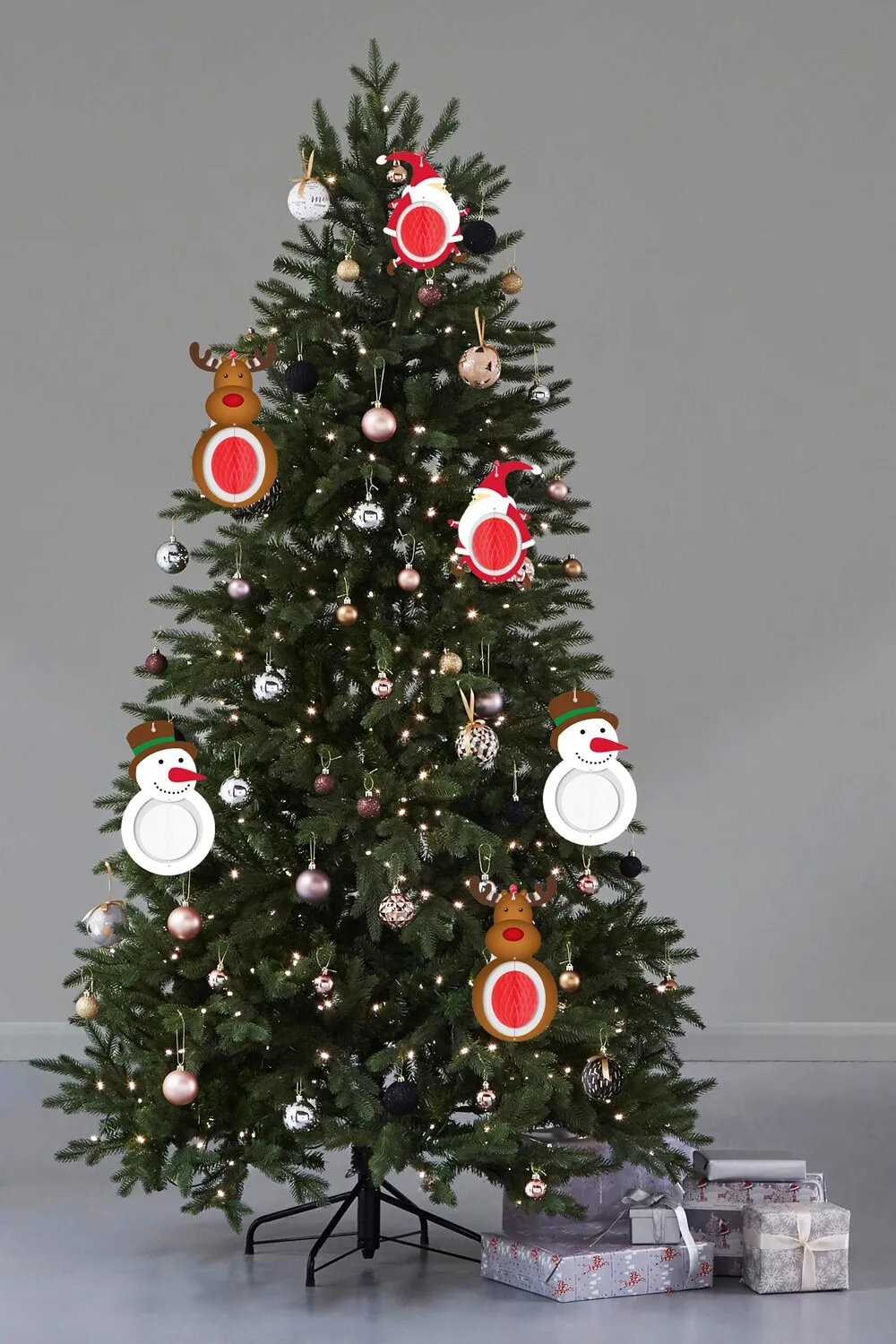 9 шт. рождественские украшения Санта Клаус/Снеговик/олень соты елки украшения Висячие бумажные вечерние товары для дома Рождество
