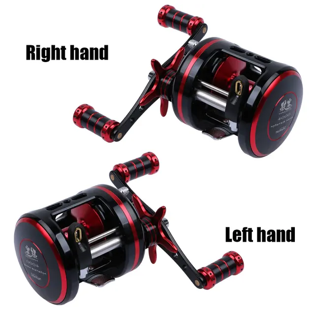 Cheap Trulinoya Left-Right Optional Lure Fishing Reel Super Strong All Metal Drum Reel 8+1BB 5.3:1 Casting Drum Type Reel Max Drag 7KG