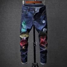 Мужские джинсы, брюки, мужские, классические, обтягивающие, хип-хоп, панк, узкие, модные, повседневные, мешковатые, для бега, дизайнерские, высокое качество