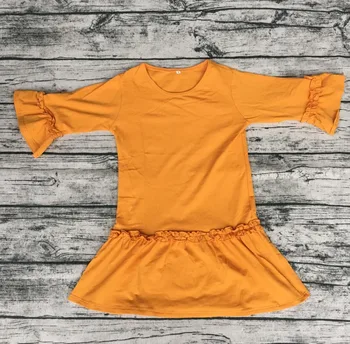 

China Wholesale baby clothes multi color casual infant kids knit ruffle dress long sleeve one-piece Ruffle frock