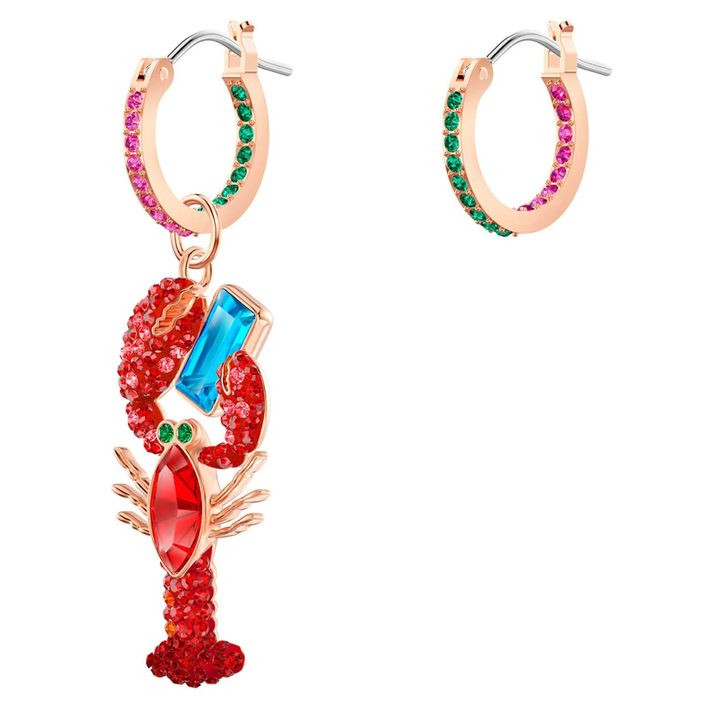 

SWA RO 2019 High-end Quality New OCEAN LOBSTER Pierced Earrings Women's Shining Crystals A Variety Of Wearing Luxury Jewelry