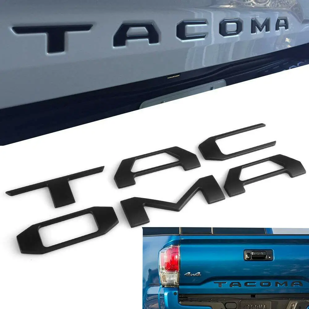 

Tailgate Insert Letters 3D Plastic Sticker For Toyota Tacoma 2014-2019 3D Car Decal Stickers Car Styling Matte Black and Silver