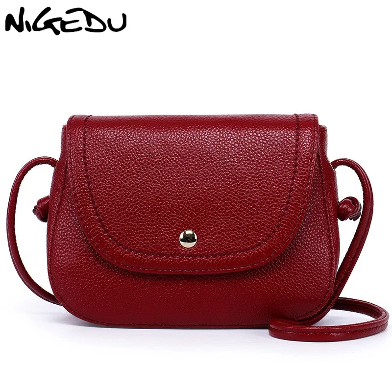 

NIGEDU Brand designer women shoulder bag small genuine leather crossbody bag Simple Fashion Cowskin women messenger bags bolsa