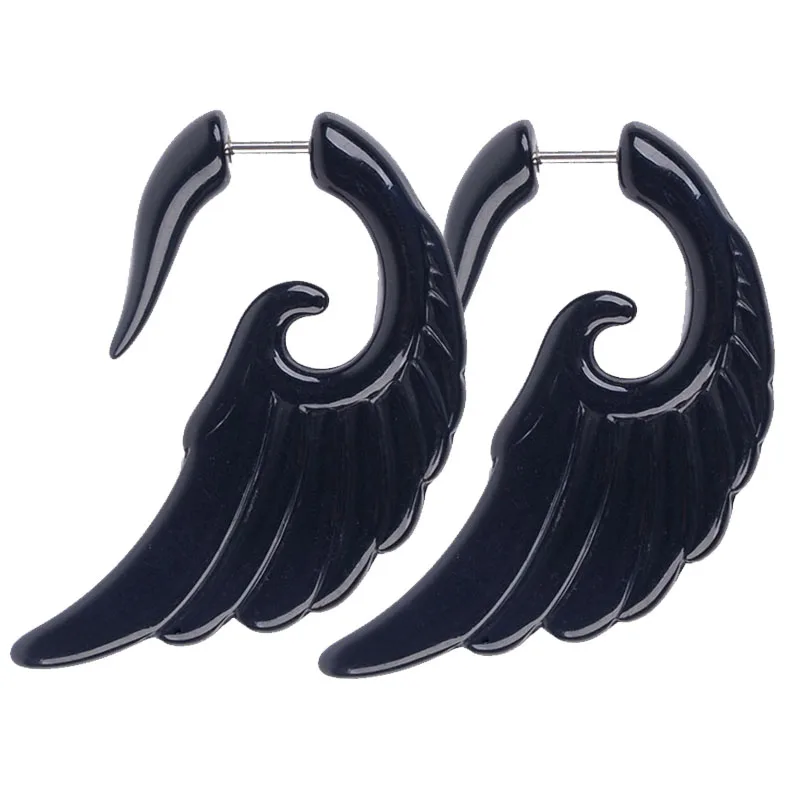 2pcs Black Acrylic Spiral Ear Tunnel Plugs Gauge Expanders Taper Stretcher Earlobe Earring Body Jewelry Piercing Earring