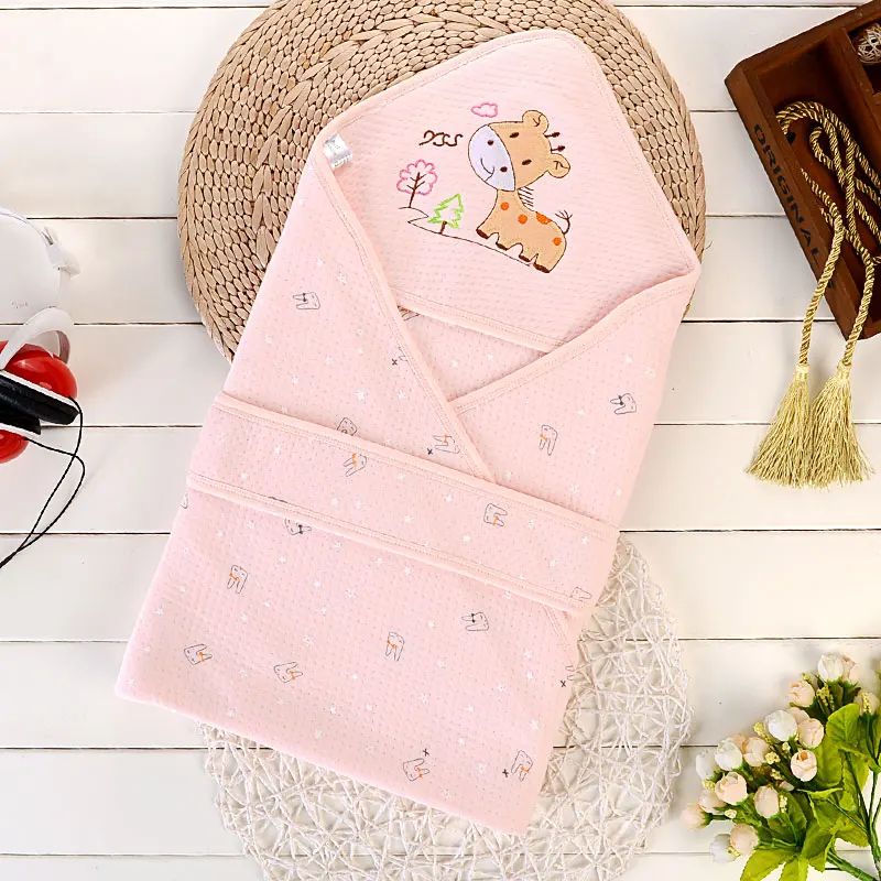 Детский спальный мешок, хлопковое муслиновое Пеленальное Одеяло для младенцев, спальный мешок для новорожденных, детский конверт, весенний спальный мешок для малышей - Цвет: Pink Deer
