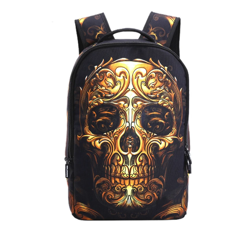

Vintage Skull Backpack for Men and Women Printing Canvas Anti Theft Shantou Travel Backpack Sports Shoulder School Bag Backpack