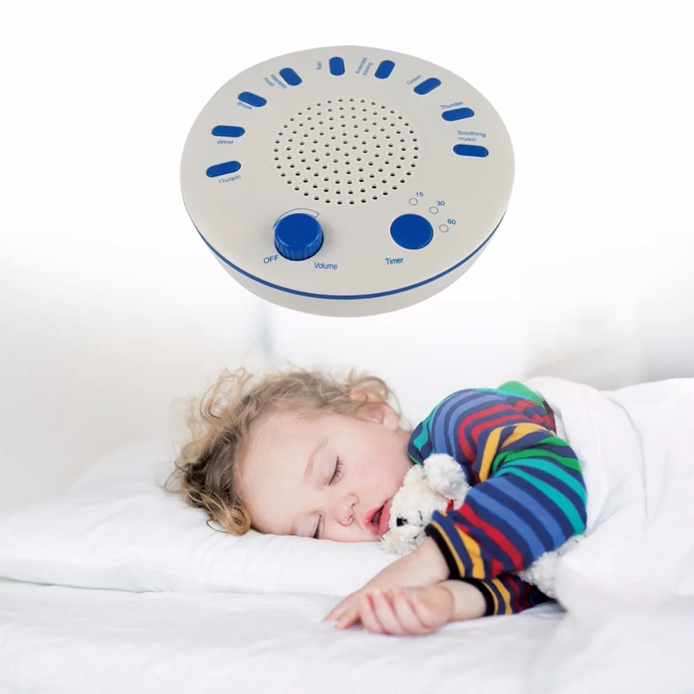 White Noise Baby Sleep Machine Soothers Rechargeable Helper with Nature Music Sound for Relax Christmas Gift | Мать и ребенок