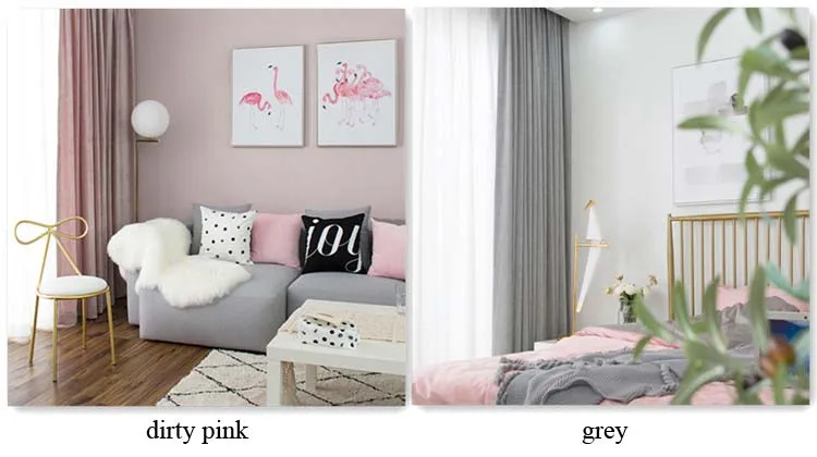 Скандинавском стиле Роскошные двухсторонние имитация кашемира ткань грязно-розовый затемненные шенили шторы для спальни гостиной