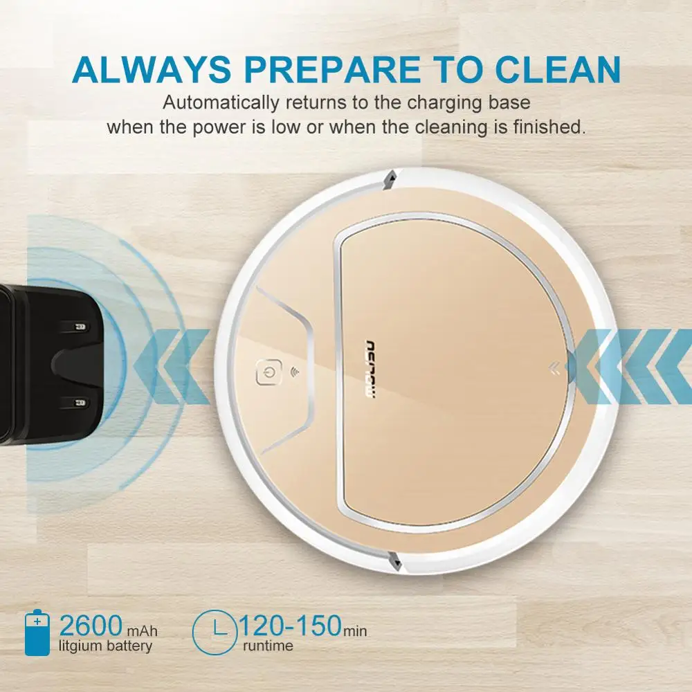 2019 NEW Robotic Vacuum cleaner Electronic water tank 2000Pa suctionIntelligent navigation APP control Dry and wet