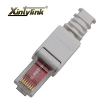 Cabo conector ethernet sem ferramentas xintylink rj45, rede cat5 cat5e cat6 8p8c utp não blindado, terminais modulares reutilizados