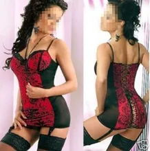 Sexy LACE UP Floral Shoulder Strap Corset Garter Bustier Floral Thin