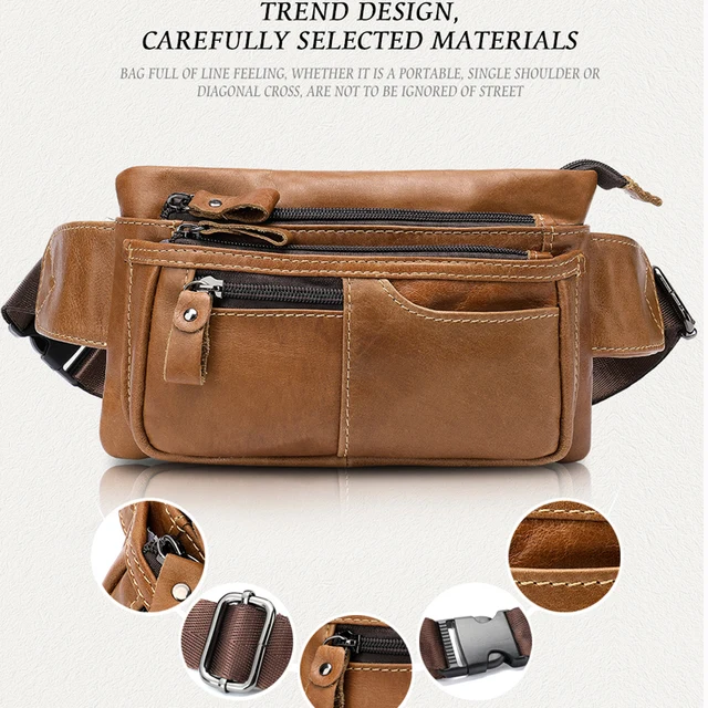 WESTAL Men's Waist Bags Genuine Leather Men's Belt Bag Fanny Pack Male Waist Pack Money Belt Hip Bag Man Belts Pouch Bags 8953 5