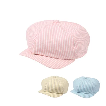 

Cotton Striped Baby Cap For Girl Fashion Korea Painter Hat Kids Beret Cap Spring Summer Sun Cap Kids Clothes Baby Boys Clothing
