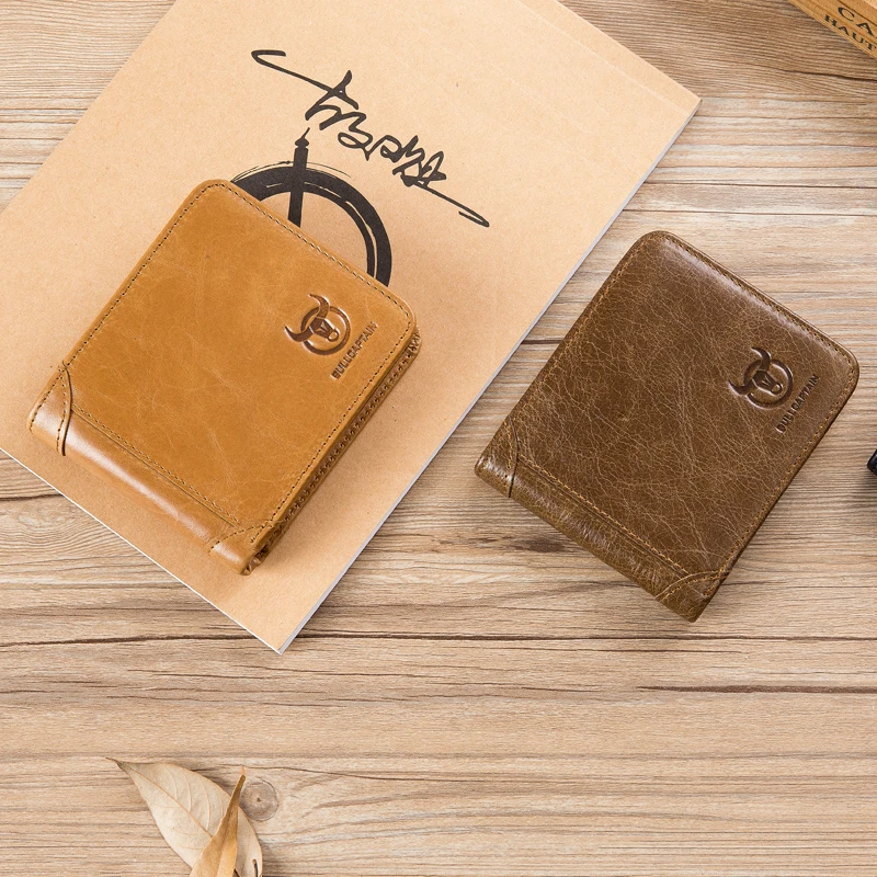 Bullcaptain Men Classic Trifold Wallet