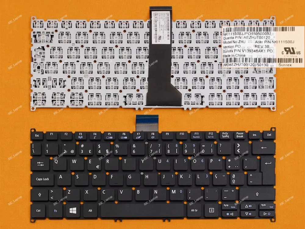 PT португальская Клавиатура Teclado клавиатура для acer Aspire V3-331 V3-371 V3-372 V3-372T ноутбук, без подсветки сзади, черный без рамки