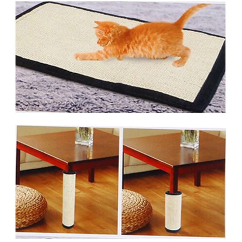 

1P Cat Kitten Scratch Board Pad Cat Toy Product Scratching Carpets Furniture C Sisal Scratch Mat Claws Protector Blanket