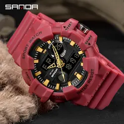 Новые сандалии двойной Цифровые наручные часы Лидирующий бренд Арым военные часы Дата неделю водонепроницаемые Роуз Золотой красный