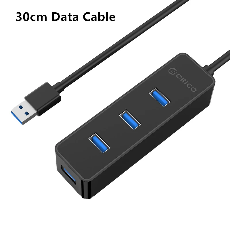 ORICO W5PH4-U3 USB 3,0 4 порта концентратор 5 Гбит/с высокая скорость для ноутбука компьютера телефона планшета ультрабук с чипсетами Vl812 черный/белый - Цвет: 30cm