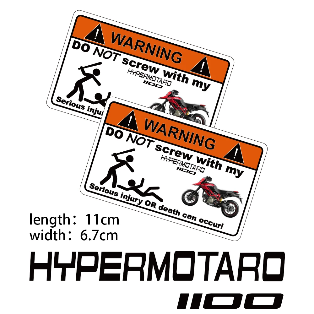 

KODASKIN Motorcycle Cheap 2D Creative Warning Sticker Decal for DUCATI hypermotaro 1100