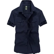 ZHAN DI JI PU Мужская рубашка армейский Стиль мужские повседневные рубашки с коротким рукавом для мужчин плюс размер рубашка 55